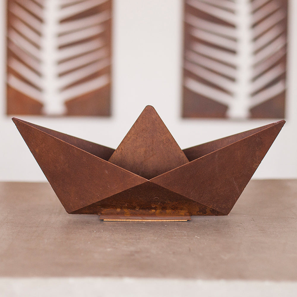 Escultura Barco de Metal